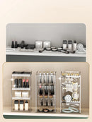Axyaa Makeup Shelf Organizer Clear Vertical Jewelry Display Stand