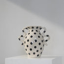 Axyaa Polka Dot Ceramic Vase Pot Home Decor Handicrafts Flower Arrangement Accessory
