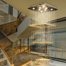 Axyaa Luxury Crystal Teardrop Chandelier for Long Stair Pendant Light
