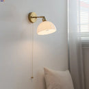 Axyaa Modern Glass Wall Lamp with Pull Chain Switch & Rotatable Glass Mirror Light