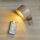 Axyaa Rechargeable Wall Lamp Remote Control 3 Color Temperatures Dimmable Rotation Bedroom Light
