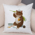 Axyaa Cartoon Cat Decorative Cushion Cover for Home, Sofa, Kids Room
