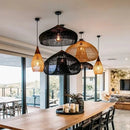 Axyaa Rattan LED Pendant Lamp | Japanese Style Kitchen Island Chandelier