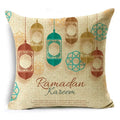 Axyaa Ramadan Theme Linen Pillow Cover in 40cm/45cm and 50cm Square Size