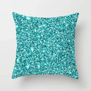 Axyaa Teal Blue Flower Leaves Pattern Pillow Case for Home Decor