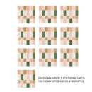 Axyaa Retro Pink&Green Vinyl Tile Backsplash Panel for Kitchen, Bathroom, Stairs