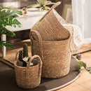 Axyaa Straw Wicker Planter Basket Handmade Flower Pot Storage Laundry Basket Yellow Home Decor