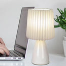 Axyaa Ceramic Pleated LED Table Lamp for Cozy Home Decor