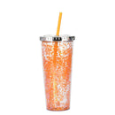 Axyaa Glitter Double Layer Sippy Cup, Large Capacity Reusable Coffee Milk Tea Cup