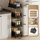 Axyaa Wheeled Storage Rack, Tiered Organizer, Space-Saving Shelf for Home & Kitchen