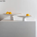 Axya Ceramic Fruit Plate High Leg Snack Tray Dessert Cake Display Tray