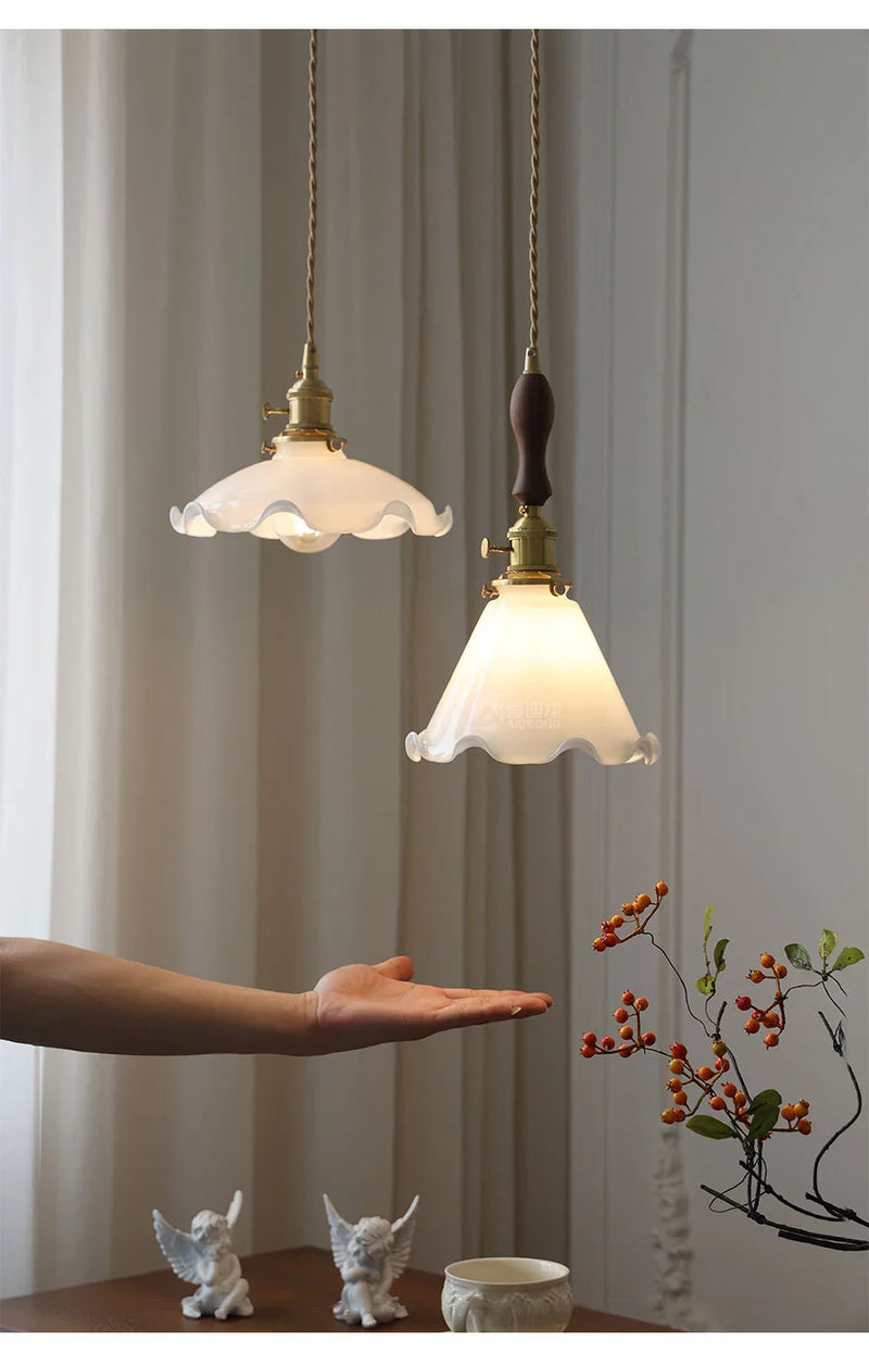 Axyaa Scandinavian Brass Chandelier: Modern Luxury Glass Hanging Lamp