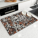 Axyaa Leopard Print Dish Drying Mat