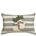Axyaa Christmas Snowman Reindeer Pillow Case - Winter Holiday Striped Cushion Cover