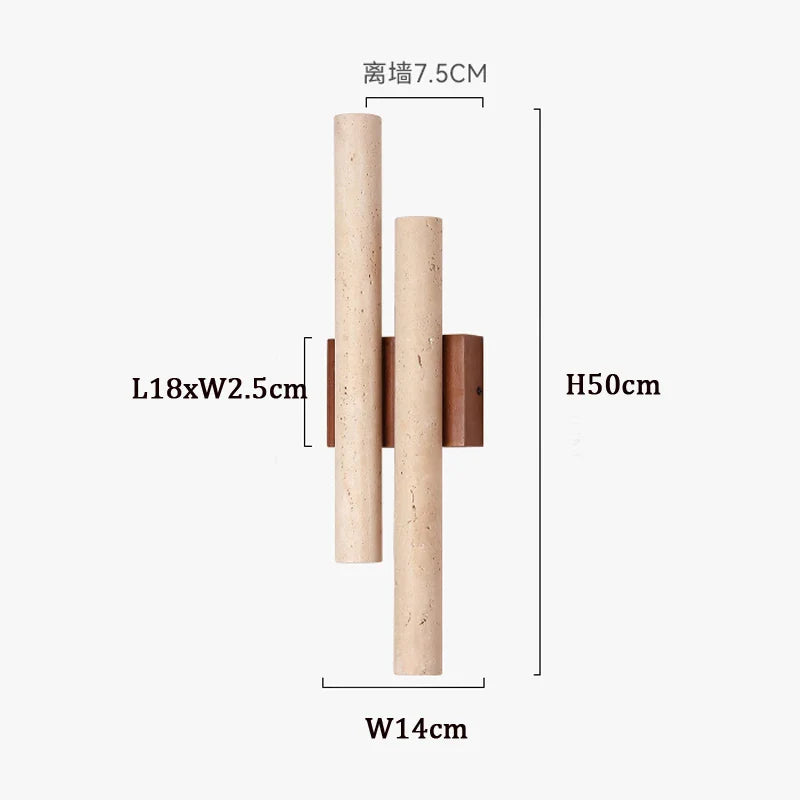 Axyaa Retro Walnut Wood Wall Lamp with Four Glowing Lights