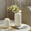 Axyaa White Ceramic Vase for Living Room Decor or Dining Table Centerpiece