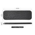 Axyaa  Rock Grain Ceramic Sashimi Plate - Black & White Long Plate