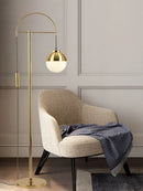 Axyaa Adjustable Glass Shade Gold Floor Lamp - Modern Tall Standing Light