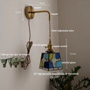 Axyaa Tiffany Style Adjustable LED Wall Sconce with Pull Chain Switch