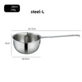 Axyaa Stainless Steel Oil Pot with Wooden/Steel Handle, Small Saucepan - Cooking Tools & Kitchen Accessories