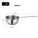 Axyaa Stainless Steel Oil Pot with Wooden/Steel Handle, Small Saucepan - Cooking Tools & Kitchen Accessories