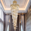 Axyaa Luxe Spiral Staircase Crystal Chandelier for Hotel Lobby, Villa & Duplex Hall