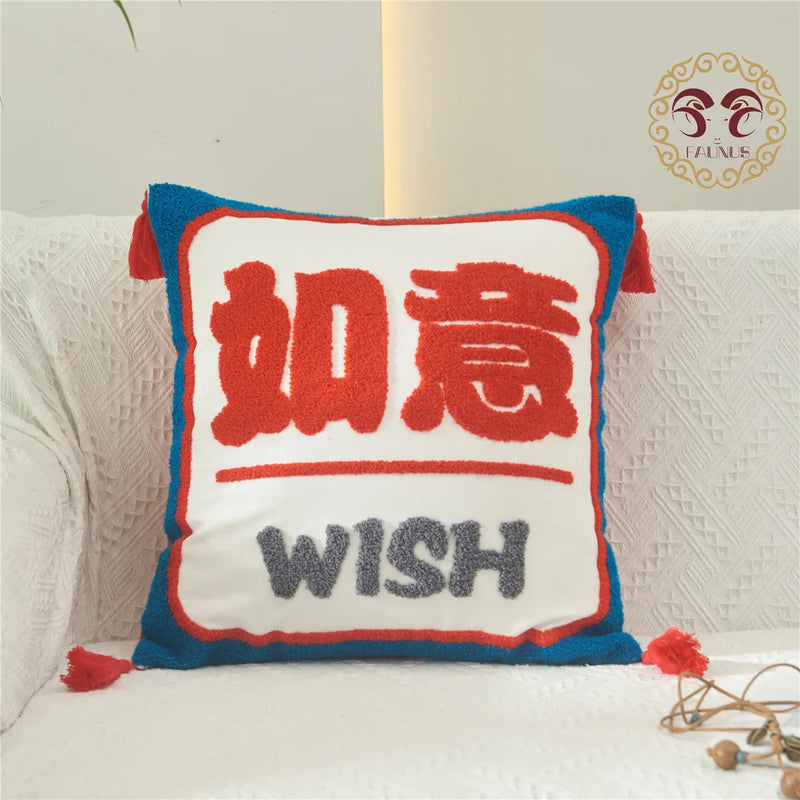 Axyaa Chic Embroidery Cushion Covers - Lucky Gift Home Decor Pillowcase