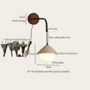 Axyaa Stone Glass LED Wall Light 70CM Adjustable Yellow Travertine Wabi Sabi Bedroom Lamp
