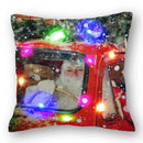 Christmas Santa LED Light Pillowcase for Home Decor, 45x45cm - Axyaa