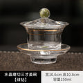 Axyaa Gold Turquoise Glass Tea Cup Set - High-grade Heat-resistant Kung Fu Tea Bowl