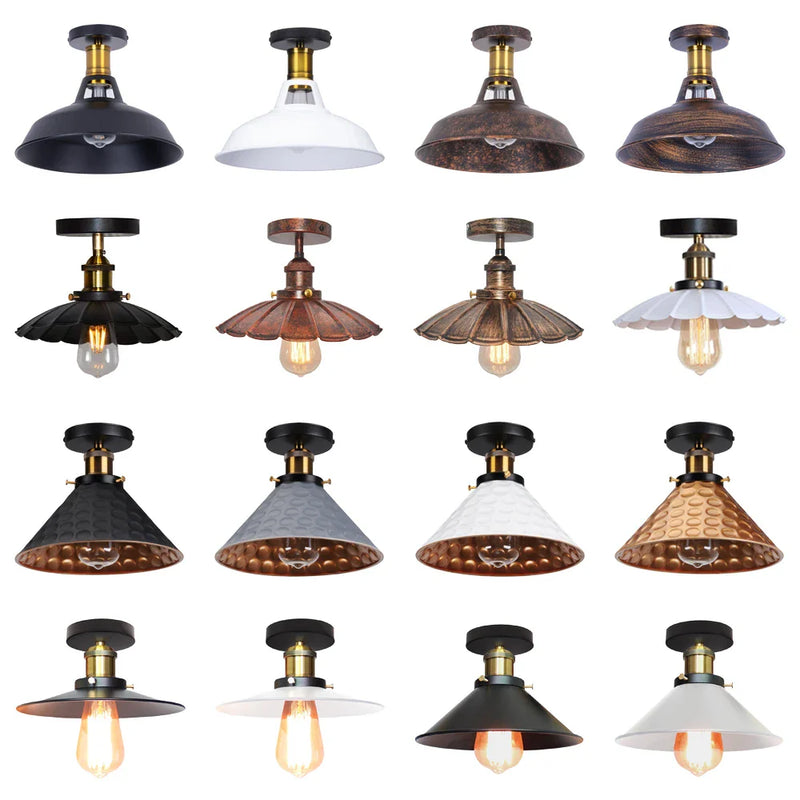 Axya Retro Ceiling Light Industrial Flush Mount Lampshade for Home Decor