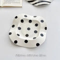 Axyaa Striped Minimalist Breakfast Plate - Modern Irregular Western Food & Dessert Plate