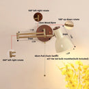 Axyaa Modern Wood Swing Arm LED Wall Lights with Pull Chain Switch