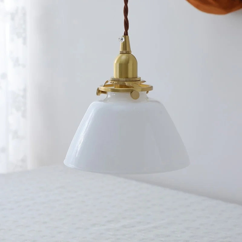 Axyaa Clear Glass LED Pendant Chandelier - Modern Copper Hanging Lamp for Home Decor