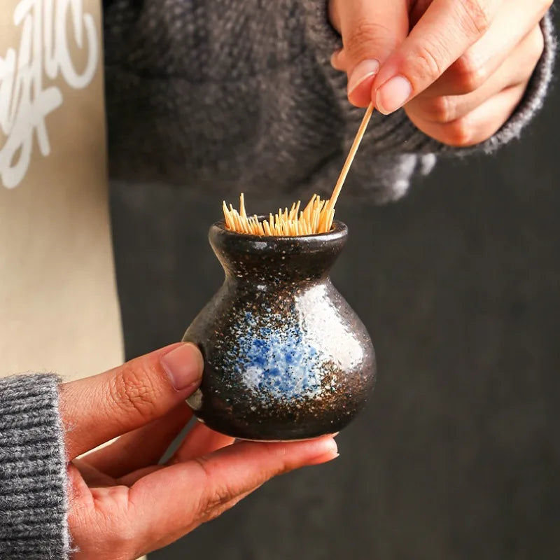 Axya Ceramic Toothpick Holder: Retro Style Quirky Table Ornaments