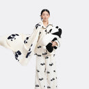 Axyaa 2-in-1 Panda Throw Pillow Blanket: Cozy Flannel & Lambswool for Sofa, Bed, Car