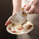Axyaa English Rose Ceramic Coffee Cup Saucer Set
