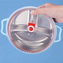 Axyaa Stainless Steel Round Lunch Box | Leak-proof Kids Bento Box with Compartments