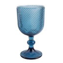 Axyaa Spiral Floral Embossed Goblet Set - 300ml Vintage Wine Glasses Cozy Collection