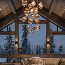 Axyaa Gold Glass Square LED Pendant Lightoom Lighting