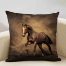 Axyaa Tropical Style Running Horses Pillowcase Home Decor Square Linen Animal Pillow Case