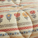 Axyaa Bohemian Floral Comforter: Thick Plush Coral Fleece Quilted Blanket for Autumn/Winter