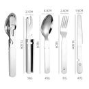 Axyaa 4-in-1 Stainless Steel Picnic Cutlery Set - Dining Knife Fork Spoon Bottle Opener