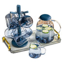 Axya Modern Glass Water Set for Home Living Room Hospitality - 5-Piece Drinking Cup Set