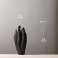 Frosted Ceramic Vase with Dried Flowers, Living Room Decor by Axyaa