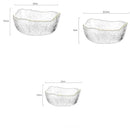 Axyaa Japanese Style Iceberg Glass Bowl with Gold Rim, Large Size