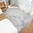 Axyaa Ultra Soft Faux Rabbit Fur Rug - Gray Fluffy Living Room Bedroom Carpet