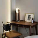 Axyaa Vintage Solid Wood Table Lamp with Dimmable Touch Control