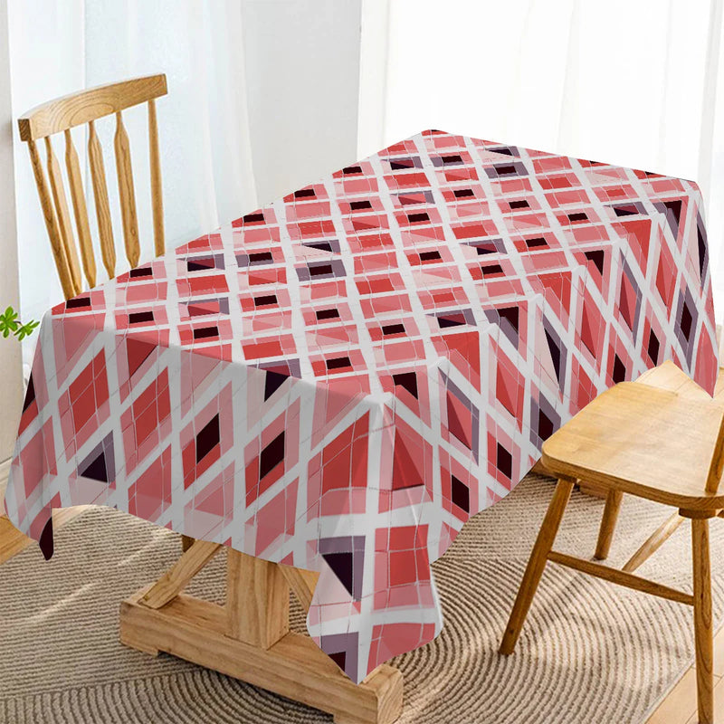 Axyaa Waterproof Geometric Plaid Stripes Tablecloth for Kitchen Home Decor
