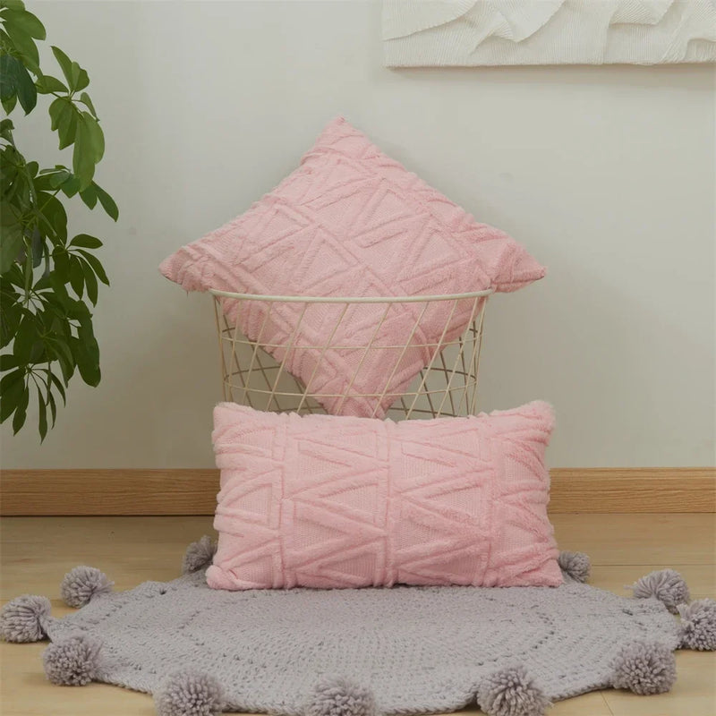 Plush Autumn Cushion Cover Set by Axyaa - 45x45cm and 30x50cm Sizes